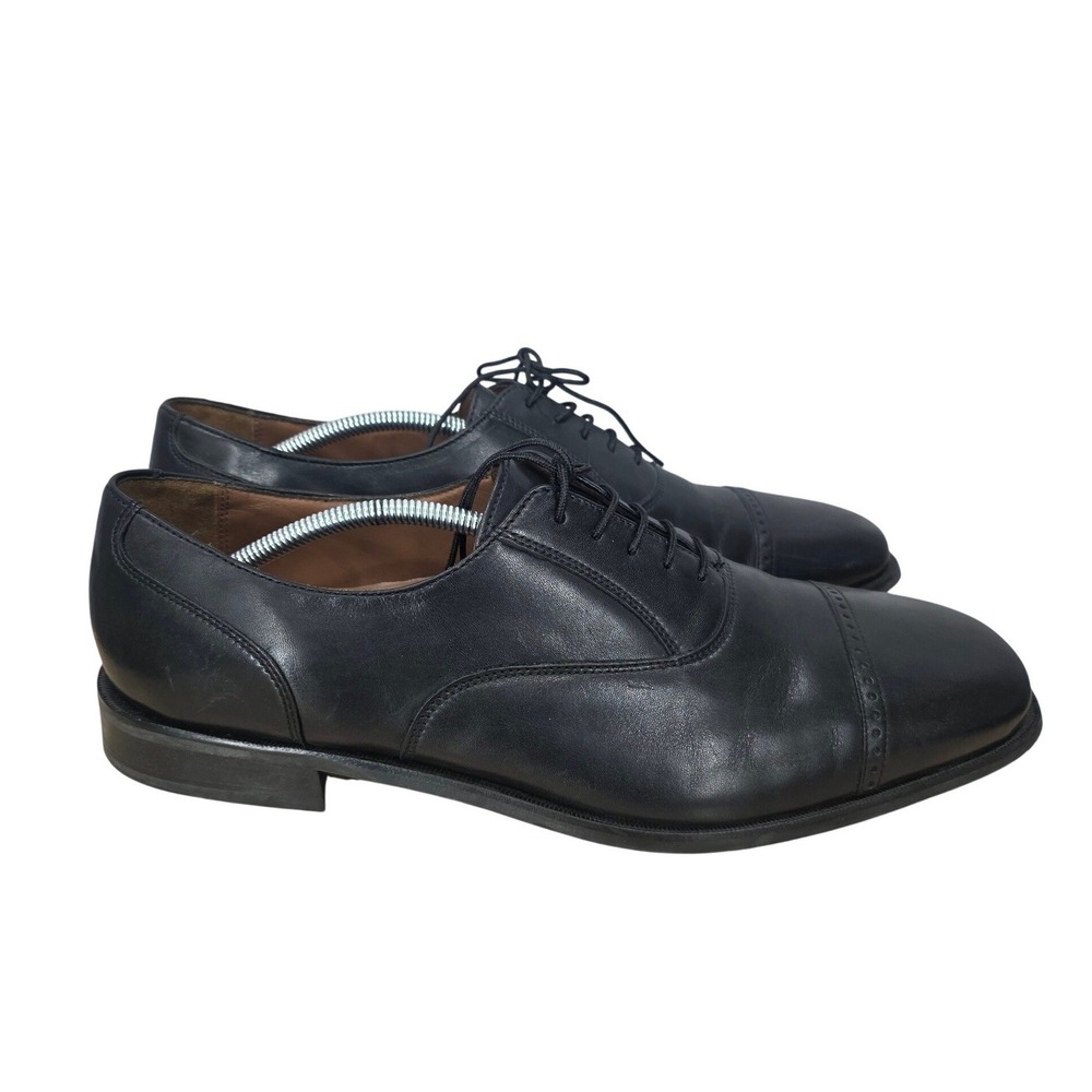 Florsheim Lexington Derby Shoes Mens 13 D Black Leather Cap Toe Oxford Dress